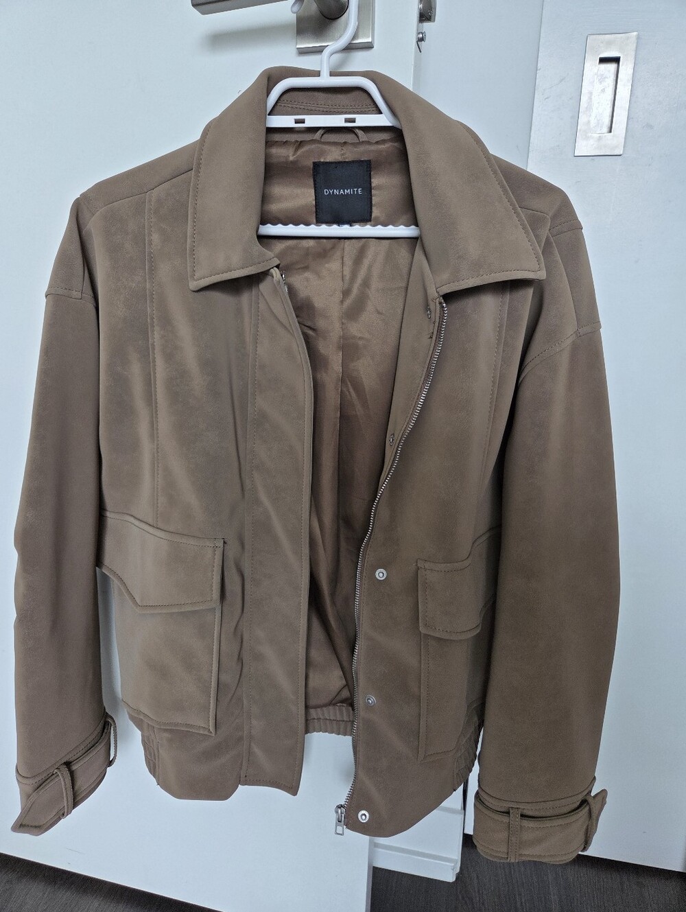 Dynamite Suede EffectBomber Jacket